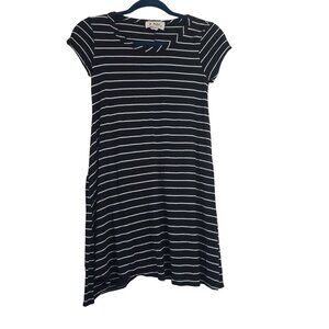 Vintage TMG Striped Short Sleeve Dress Size S Preppy Nautical Casual Lightweight